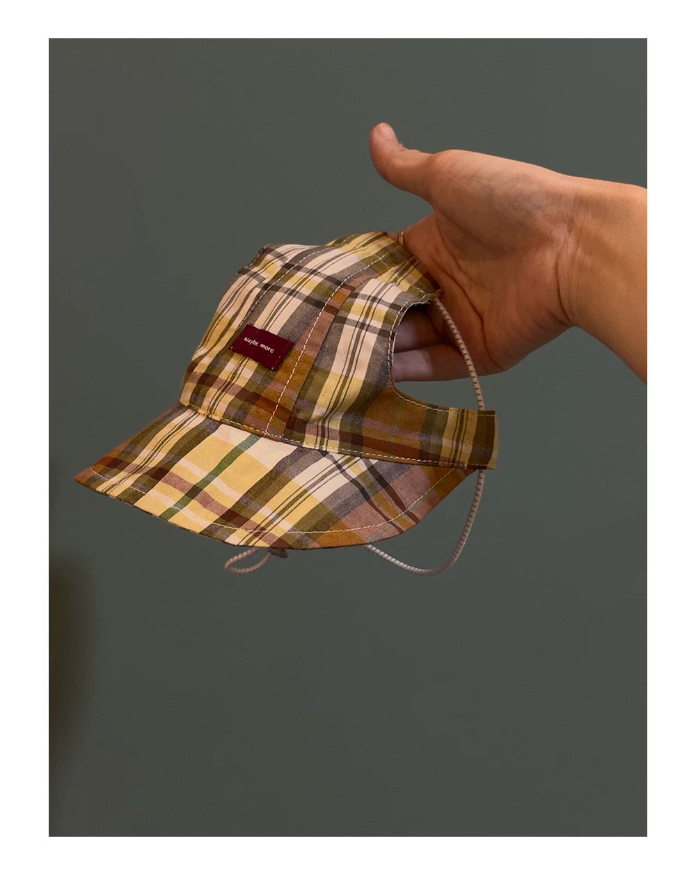 Vintage Plaid Pet Hat - Yellow